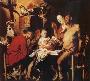 Jacob Jordaens The Satyr and the Farmer's Family painting